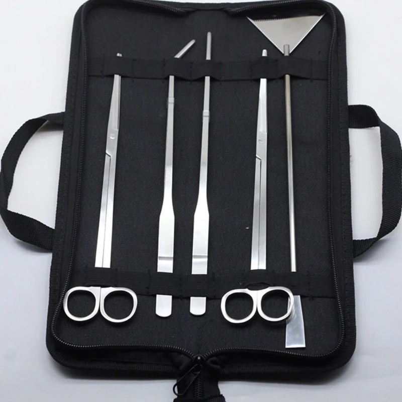 Planted Clip Tweezers - ชุดเครื่องมือกรรไกรหญ้าน้ําสแตนเลส กรรไกรโค้ง แหนบขยาย คลิปปลูก มีดโกนสาหร่าย กรรไกรคลื่น