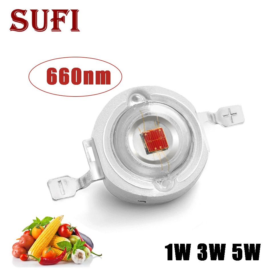 Aquarium Plant Red - 10-50PCS ลึกสีแดง 660nm LED โคมไฟลูกปัด 1W