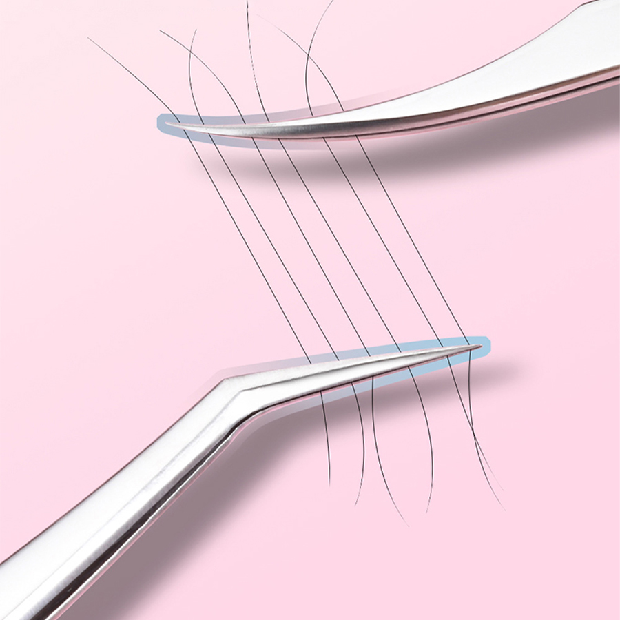 Planted Clip Tweezers - แหนบสแตนเลสสำหรับต่อขนตา แบบหนาแน่นสูง สำหรับปลูกและต่อขนตา รูปทรงขนนก โลมา นกยูง